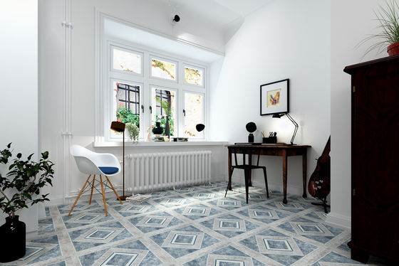 High Gloss Bathroom Floor Self Adhesive Tiles Geometry Puzzle Square Kitchen
