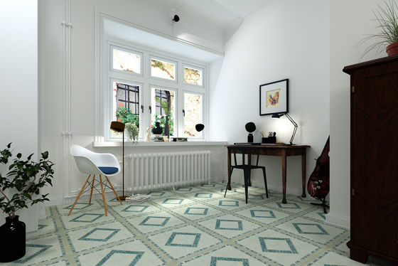 Large PVC Self Adhesive Geometry Puzzle Square Floor Tile