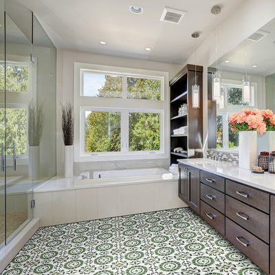 Patterned Retro Bathroom Floor Tile PVC Self Adhesive